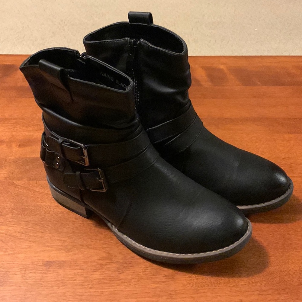 Black cowboy style booties